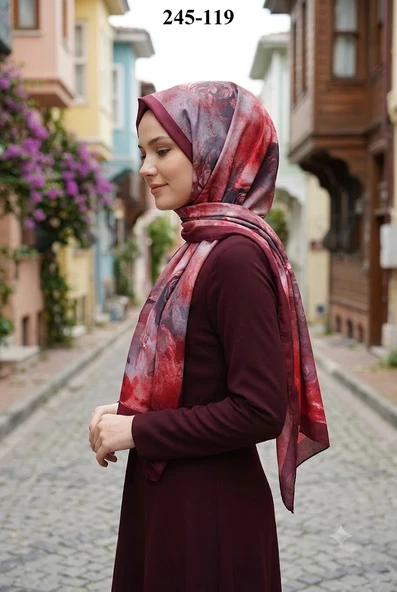 Sharell Soft Pamuk Şal (Bordo Serisi) 245-119 ürün görseli 1