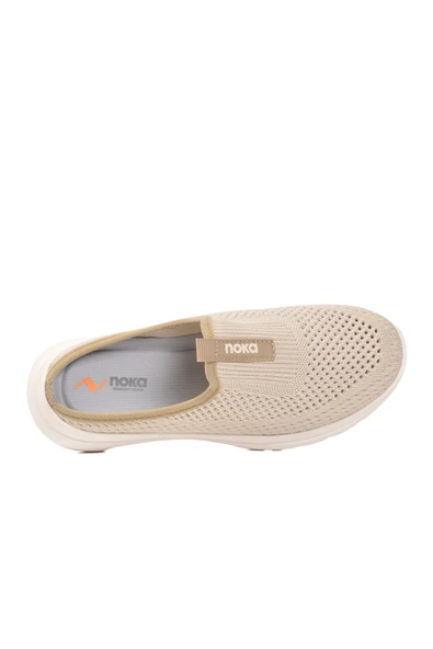 Bej Fileli Unisex Düz Terlik - Resim 4
