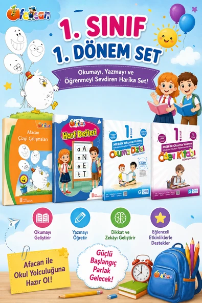1. Sınıf 1.Dönem Okula Yardımcı Set (4 Kitap) ürün görseli 1