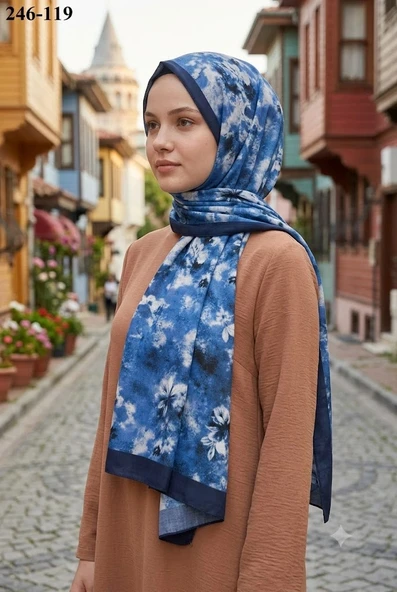 Sharell Soft Pamuk Şal (Lacivert Serisi) 246-119 ürün görseli 1