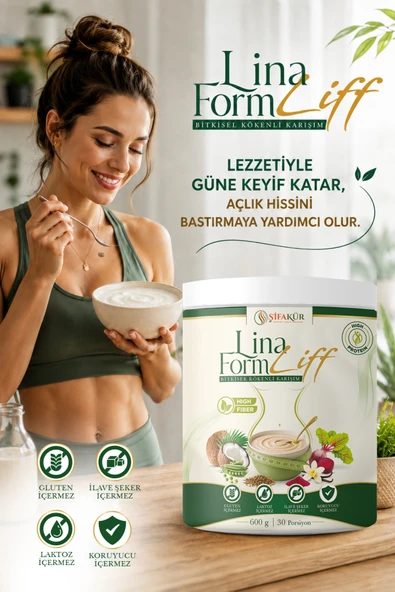 Lina FormLiff Yüksek Lifli Bitkisel Ara Öğün Karışımı 600 g İnülin Keten Tohumlu Glutensiz Laktozsuz ürün görseli 1