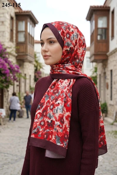 Sharell Soft Pamuk Şal (Bordo Serisi) 245-115 ürün görseli 1