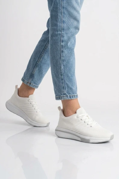 Beyaz Fileli Unisex Spor Ayakkabı ürün görseli 1