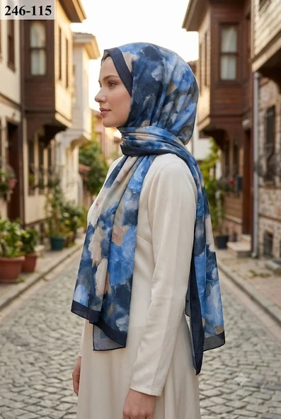 Sharell Soft Pamuk Şal (Lacivert Serisi) 246-115 ürün görseli 1