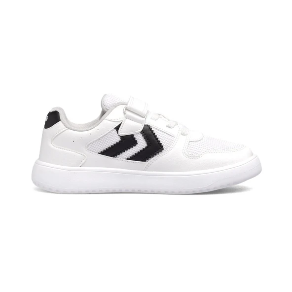 Beyaz Siyah Cırtlı Fileli Unisex Çocuk Spor Ayakkabı ürün görseli 1