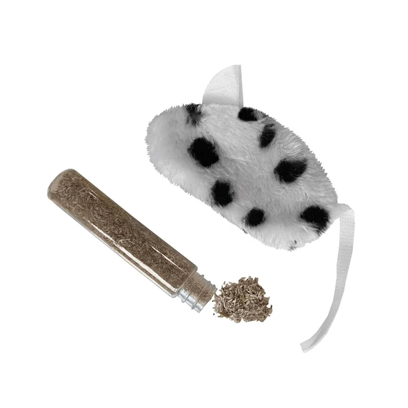 Markapet Kedi Oyuncağı Dalmaçya Desenli Peluş Fare 6-10-18 cm ürün görseli 1