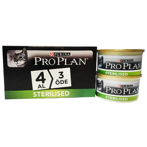 Pro Plan Somonlu Kısırlaştırılmış 4 Al 3 Öde Konserve Yetişkin Kedi Maması 4 x 85 Gr ürün görseli 1