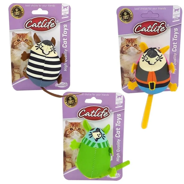 Sevimli Kumaş Fare Kedi Oyuncağı 17 cm Çeşitli Renklerde ürün görseli 1