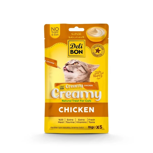 Delibon Krema Kedi Ödül Maması 15g 5 Adet Tavuklu ürün görseli 1