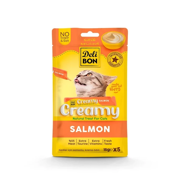 Delibon Krema Kedi Ödül Maması 15g 5 Adet Somonlu ürün görseli 1