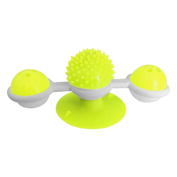 Markapet Vantuzlu Fırıldak Toplu Dönen Kedi Oyuncağı 8 cm-18 cm Sarı ürün görseli 1