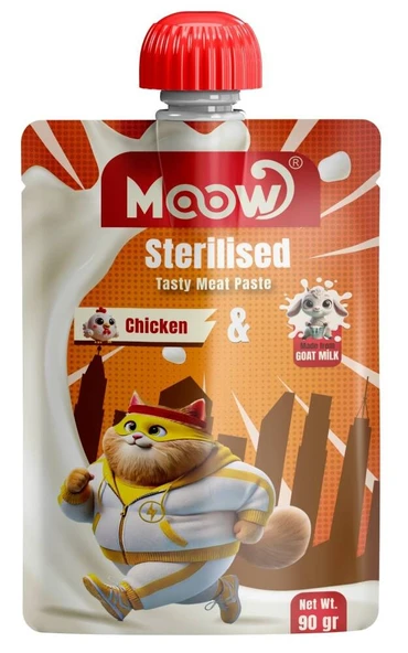 Moow Kısırlaştırılmış Kedi İçin Tavuklu Keçi Sütlü Kedi Et Ezmesi 90 gr ürün görseli 1