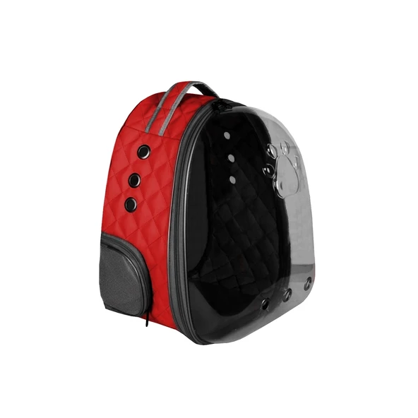 Markapet Kapitone Astronot Kedi Köpek Taşıma Çantası 28*32*40 cm Kırmızı ürün görseli 1