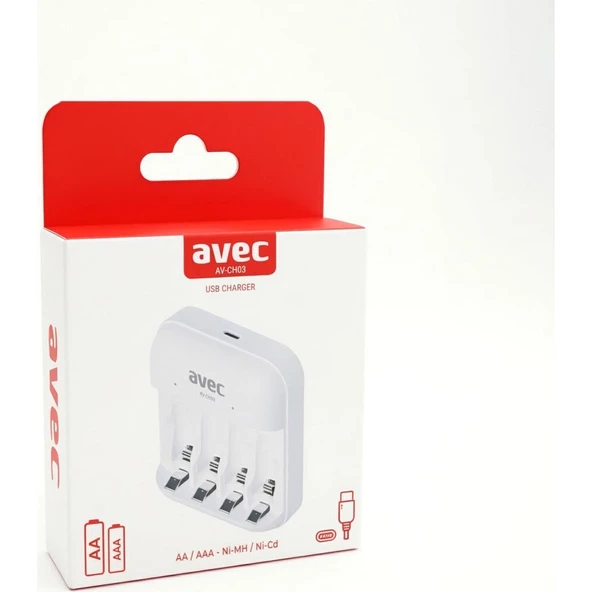 AVEC AV-CH03 USB Pil Şarj Cihazı 4lü ürün görseli 1