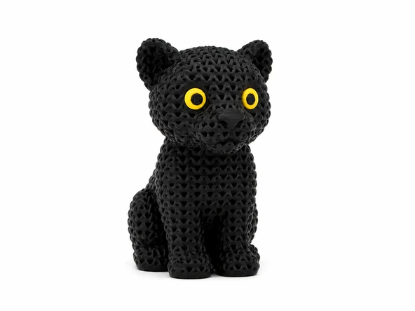?‍⬛? Örgü Dokulu Dekoratif Siyah Kedi Figürü Modern Masa Süsü Ev Ofis Dekoru Raf Kitaplık Dekorasyonu ürün görseli 1