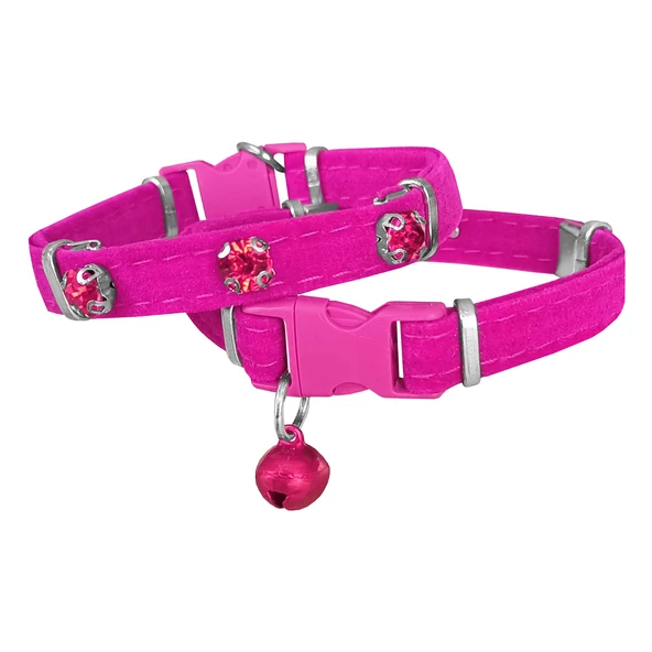 Markapet Kadife Kedi Boyun Tasması Taşlı 20-32 cm Pembe ürün görseli 1