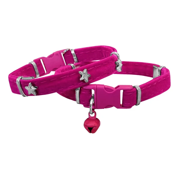 Markapet Kadife Kedi Boyun Tasması Yıldızlı 20-32 cm Pembe ürün görseli 1