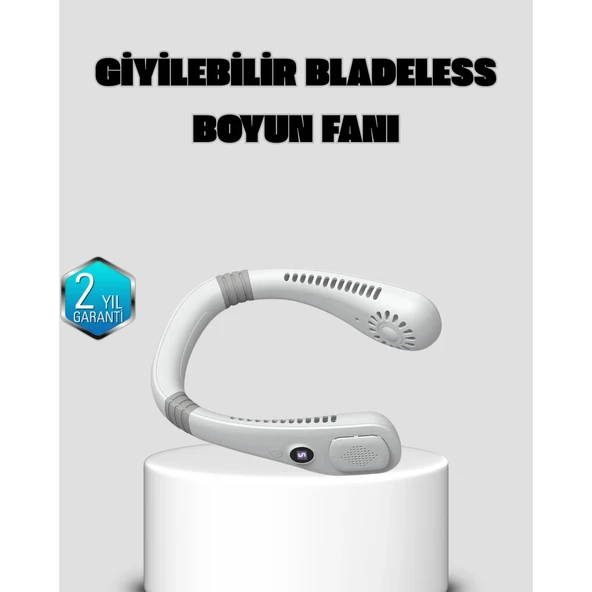 Kablosuz Giyilebilir Boyun Fanı Çift Motorlu ve 5 Kademeli Hız Kontrolü ürün görseli 1