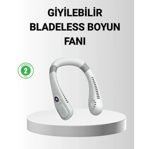 Giyilebilir Boyun Fanı 360° Dairesel Rüzgar ve 5 Kademeli Hız Ayarlı ürün görseli 1