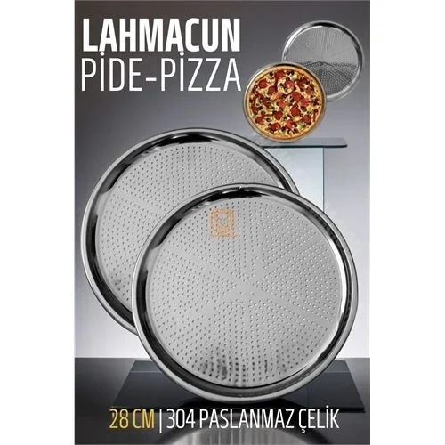 Lahmacun Pizza Pide Pişirme Tepsisi 28 Cm 2 Li Set 721314 ürün görseli 1