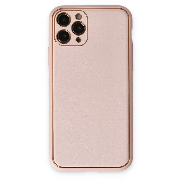 İphone 11 Kılıf Coco Deri Silikon Kapak - Pudra ürün görseli 1
