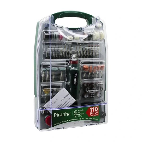 110 Pcs Mi̇ni̇ Taşlama - Grinder Çok Amaçli Set Elektri̇kli̇ El Motoru Dc 12V 16000 Rpm Parlatma Prt-9112 (5047) ürün görseli 1