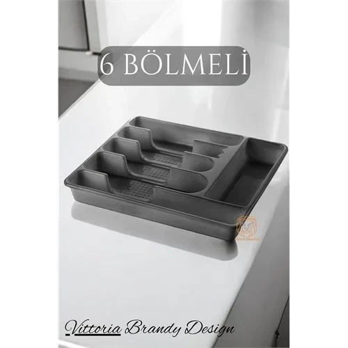 Çekmece İçi Kaşıklık Kepçelik 6 Gözlü Gri 720905 ürün görseli 1
