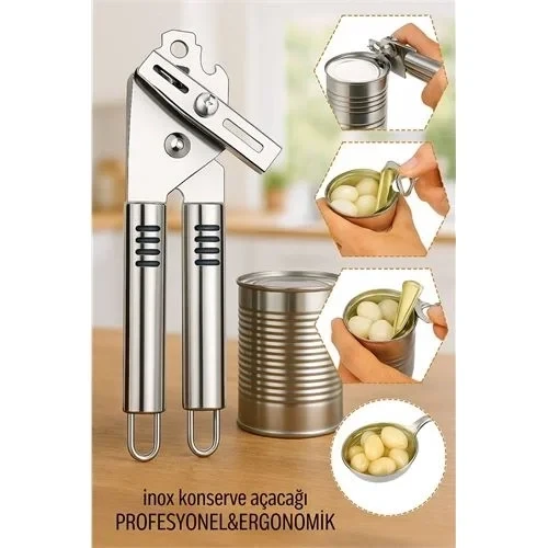 Inox Çelik Konserve Açacağı - Ergonomik Profesyonel Kolay Konserve Açıcı 722091 ürün görseli 1