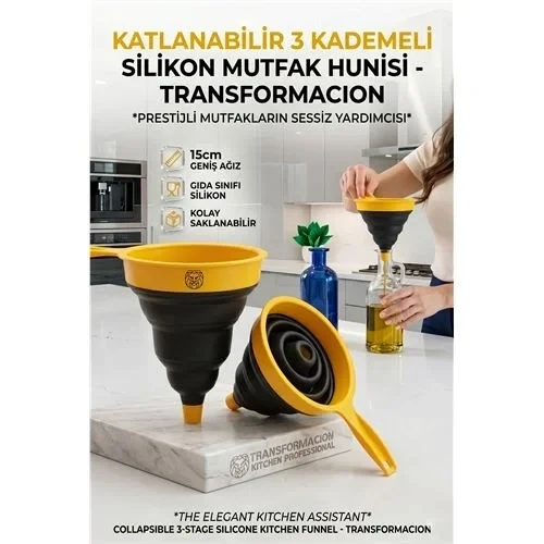 Katlanabilir Silikon Huni - Mutfak Araç İçin Yer Kaplamayan Pratik Akıllı Çözüm 723159 ürün görseli 1