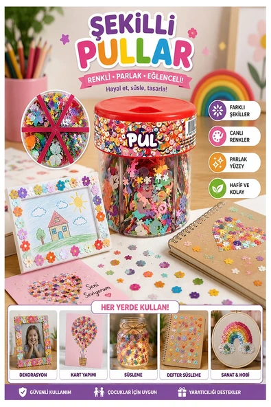 Karışık Şekilli Elişi Pulu Standlı 6 Model 90gr 1 Paket Set1 Parlak Pul Okul Sınıf Etkinlik Resim Dekarasyon Hobi ürün görseli 1