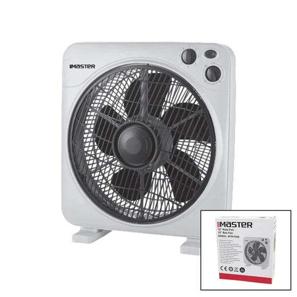 12 İnç Kutu Fan Vanti̇latör 3 Kademe Hiz 5 Plasti̇k Kanat 40W 60Dk.Zaman Ayarli Mtr-F620 (5047) ürün görseli 1
