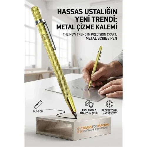 Tungsten Karbür Uçlu Profesyonel Metal Çizici Kalem Metal Çizme Kalemi 723029 ürün görseli 1