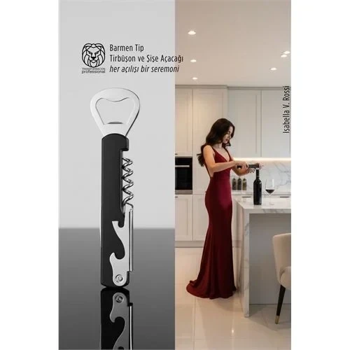 Barmen Tip Çelik Profesyonel Tirbüşon Şişe Açacağı Kombine Set 722723 ürün görseli 1