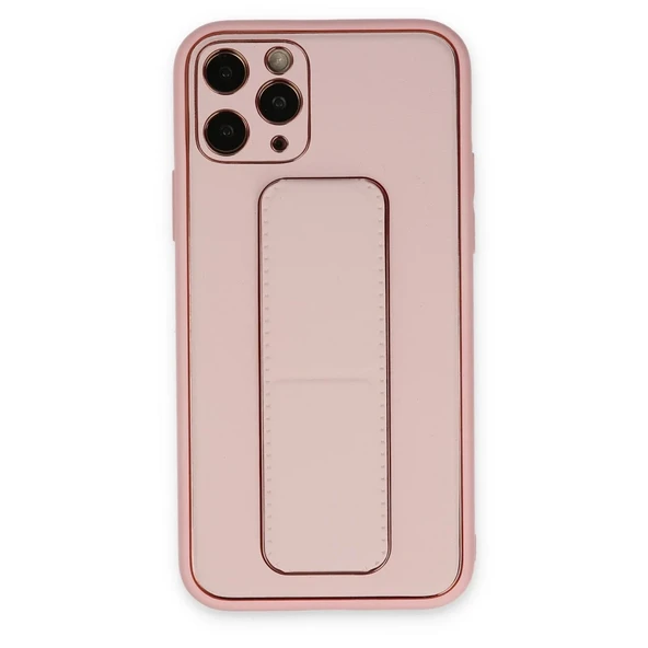 İphone 11 Kılıf Coco Deri Standlı Kapak - Pembe ürün görseli 1