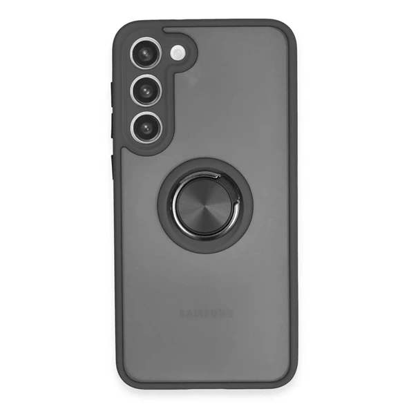 Galaxy S23 Kılıf Montreal Yüzüklü Silikon Kapak - Siyah ürün görseli 1