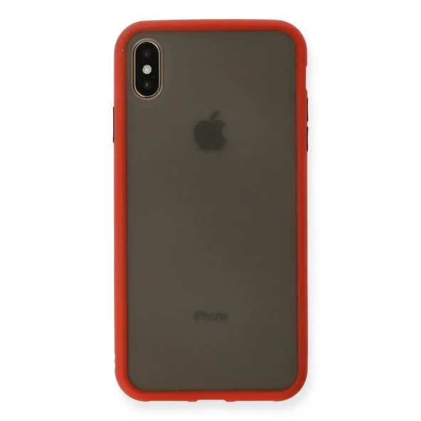 İphone Xs Kılıf Montreal Silikon Kapak - Kırmızı ürün görseli 1