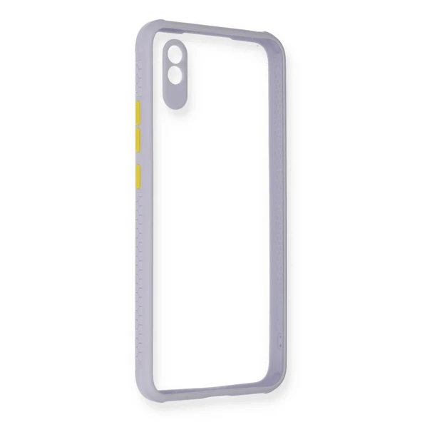 Redmi 9A Kılıf Miami Şeffaf Silikon - Lila ürün görseli 1