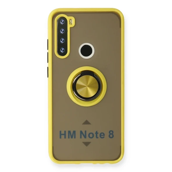 Redmi Note 8 Kılıf Montreal Yüzüklü Silikon Kapak - Sarı ürün görseli 1