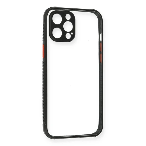 İphone 12 Kılıf Miami Şeffaf Silikon - Siyah ürün görseli 1