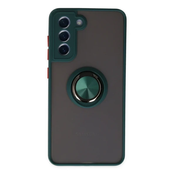 Galaxy S21 Fe Kılıf Montreal Yüzüklü Silikon Kapak - Yeşil ürün görseli 1