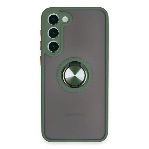 Galaxy S23 Kılıf Montreal Yüzüklü Silikon Kapak - Yeşil ürün görseli 1