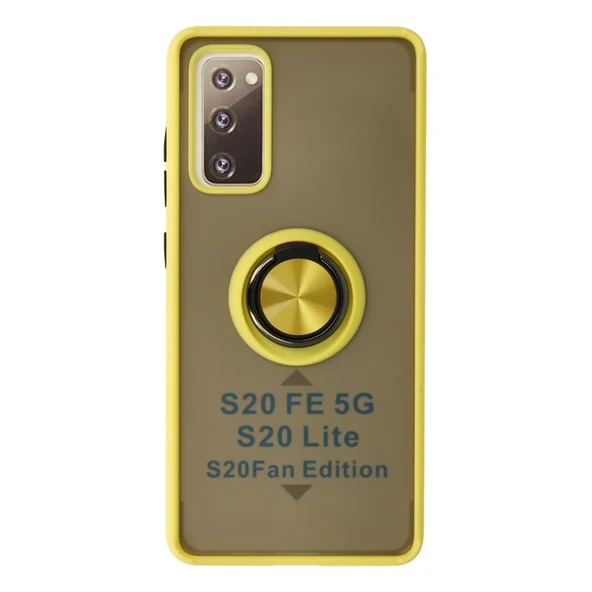 Galaxy S20 Fe Kılıf Montreal Yüzüklü Silikon Kapak - Sarı ürün görseli 1