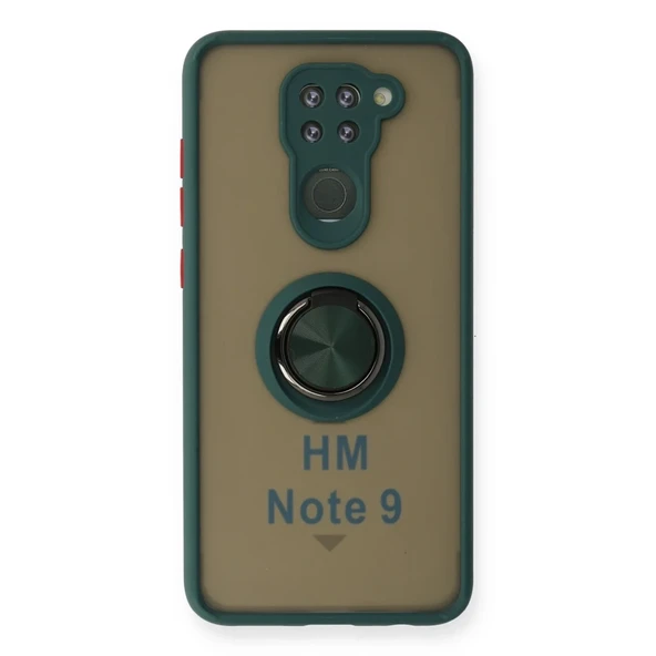 Redmi Note 9 Kılıf Montreal Yüzüklü Silikon Kapak - Yeşil ürün görseli 1