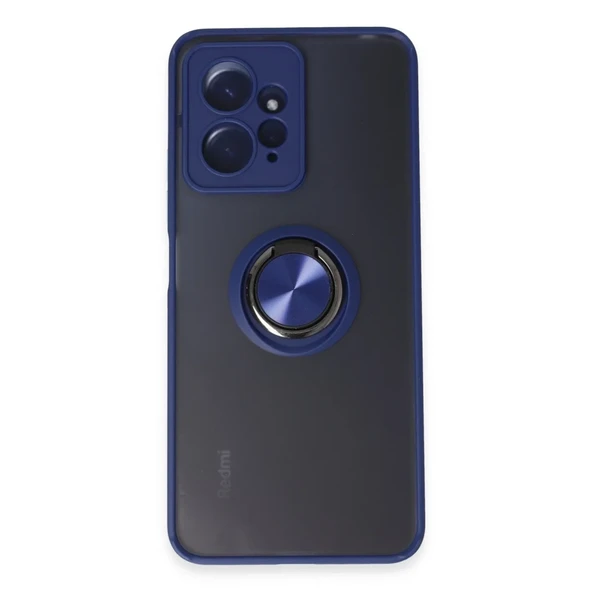 Redmi Note 12 4G Kılıf Montreal Yüzüklü Silikon Kapak - Lacivert ürün görseli 1