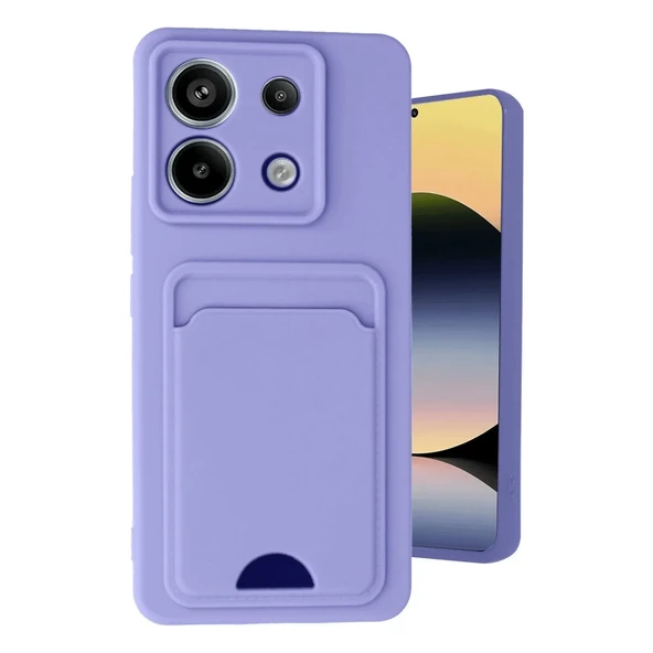 Redmi Note 13 5G Kılıf Kelvin Kartvizitli Silikon - Lila ürün görseli 1