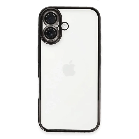 İphone 16 Kılıf Lensli Silikon - Siyah ürün görseli 1