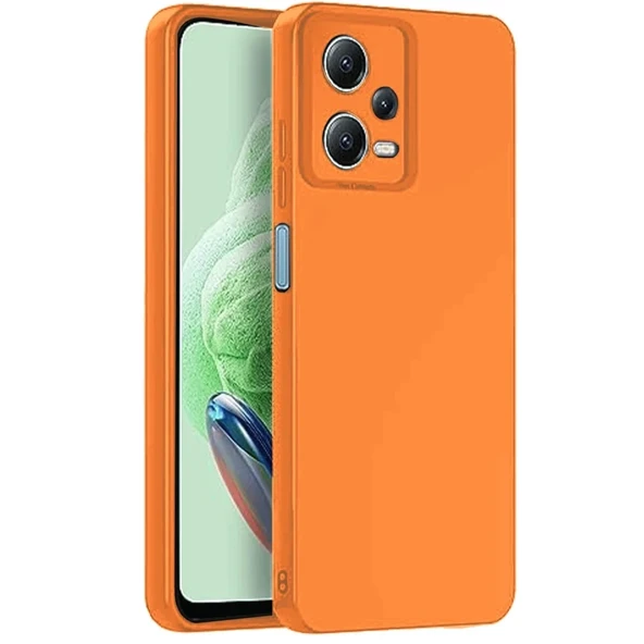 Redmi Note 12 5G Kılıf Nano İçi Kadife Silikon - Turuncu ürün görseli 1