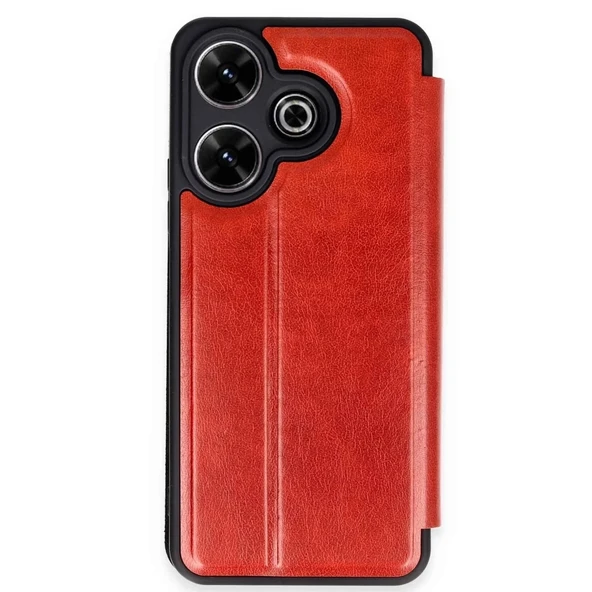 Redmi 13 4G Kılıf Flip Cover - Kırmızı ürün görseli 1