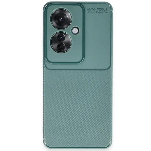 Reno 11F Kılıf Auto Focus Karbon Kapak - Koyu Yeşil ürün görseli 1