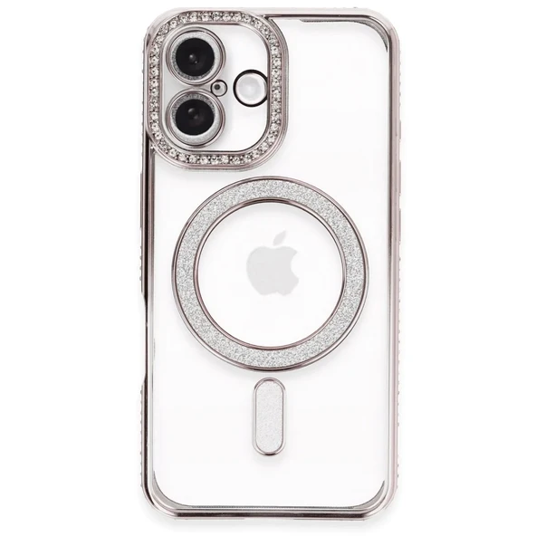 İphone 16 Kılıf Joke Simli Magneticsafe Kılıf - Pembe ürün görseli 1
